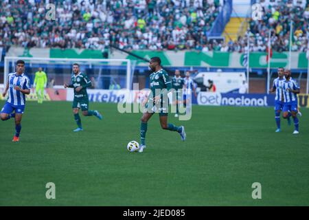 Florianopolis, Santa Catarina, Brésil. 26th juin 2022. Championnat brésilien de football: Avai vs Palmeiras. 26 juin 2022, Florianopolis, Santa Catarina, Brésil: Match de football entre avai et Palmeiras, valable pour 14th tours du Championnat brésilien de football, tenu au stade de Ressacada, à Florianopolis, Santa Catarina, le dimanche (26). Le match s'est terminé par une égalité de 2-2. Credit: Douglas Silveira/Thenews2 (Credit image: © Douglas Silveira/TheNEWS2 via ZUMA Press Wire) Banque D'Images