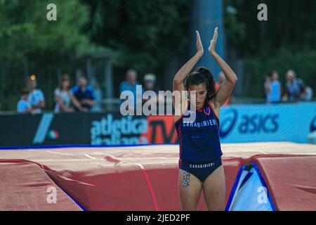 Rieti, Italie. 26th juin 2022. Roberta Bruni (ITA) Carabinieri pendant Campionati Italiani Assoluti di Atletica Leggera (day2), Athlétisme italien à Rieti, Italie, 26 juin 2022 Credit: Independent photo Agency/Alay Live News Banque D'Images