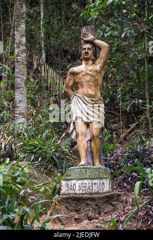 Statue de saint-sébastien à Rio de Janeiro, Brésil - 07 mars 2015 : image de saint-sébastien, patron de la ville de rio de janeiro. Banque D'Images