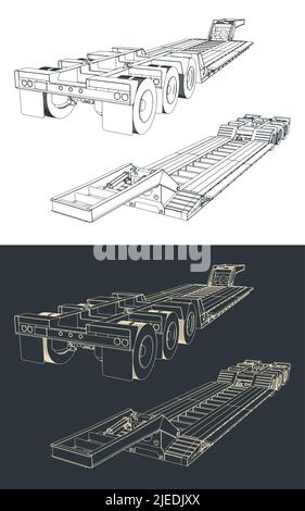 Illustrations vectorielles stylisées d'une bande-annonce de bas de page Illustration de Vecteur