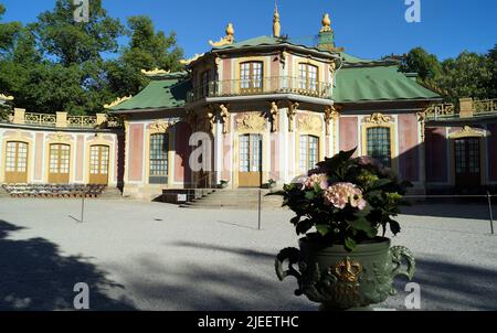 Pavillon chinois, dans le parc du palais Drottningholm, 1760s pavillon royal Rococo d'inspiration chinoise, Drottningholm, Suède Banque D'Images