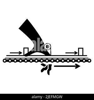 Avertissement symbole de blessure de la pièce en mouvement Illustration de Vecteur