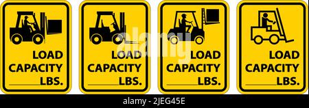 Étiquette de capacité de charge du chariot élévateur sur fond blanc Illustration de Vecteur