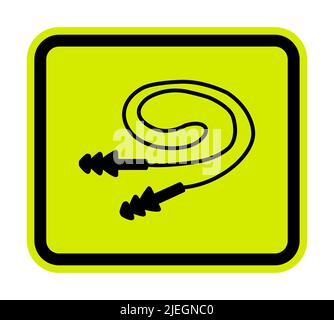 Porter des bouchons d'oreille symbole isoler sur fond blanc, illustration vectorielle Illustration de Vecteur