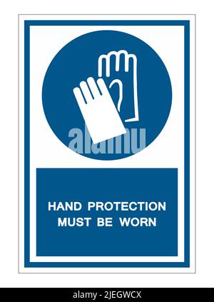 Protection des mains obligatoire signe de symbole isoler sur fond blanc, illustration vectorielle Illustration de Vecteur