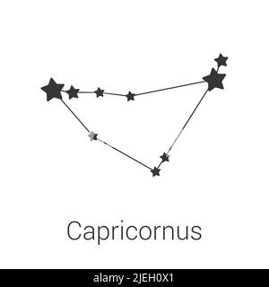 Symbole Capricorne constellation de vecteur isolé icône sur fond blanc Illustration de Vecteur