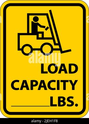 Étiquette de capacité de charge du chariot élévateur sur fond blanc Illustration de Vecteur
