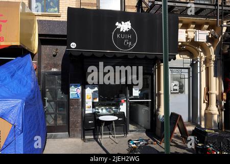 Kuih Cafe, 46 Eldridge St, New York, New York, New York photo d'une boulangerie et d'un café malaisiens dans le quartier chinois de Manhattan. Banque D'Images