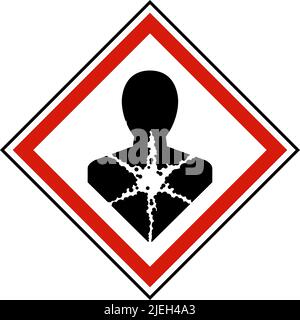 Étiquette de symbole de danger pour la santé, danger à long terme pour la santé, pictogramme de danger SGH Illustration de Vecteur