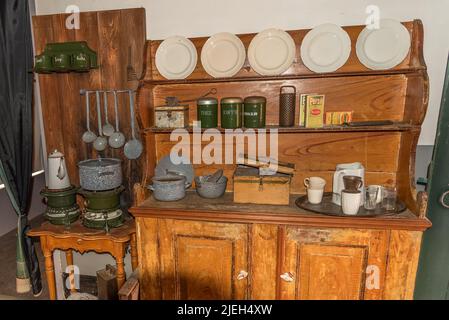 Enkhuizen, pays-Bas. Juin 2022. L'intérieur d'un chalet de pêcheur à Enkhuizen. Photo de haute qualité Banque D'Images