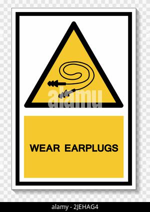 Porter des bouchons d'oreille, symbole isoler sur fond blanc, illustration vectorielle EPS.10 Illustration de Vecteur