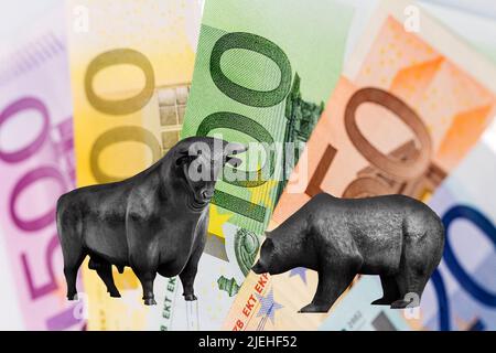 Verchiedene Euro-Geldscheine, 500, 200, 100, 50, 20, Börse, Börse, Aktien, Börsengewinne, Banque D'Images