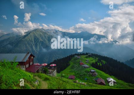 Plateau Pokut Rize Camlihemsin, plateau Pokut dans la mer Noire et la Turquie. Magnifique paysage des hautes terres. Banque D'Images