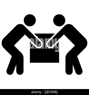 Symbole de levage pour deux personnes isoler sur fond blanc Illustration de Vecteur