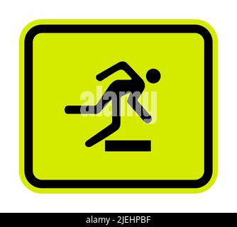 Attention obstacles symbole signe isoler sur fond blanc, vecteur Illustratio Illustration de Vecteur