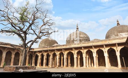 Complexe et dômes de la mosquée JAMA Masjid, Chanderi, Madhya Pradesh, Inde. Banque D'Images