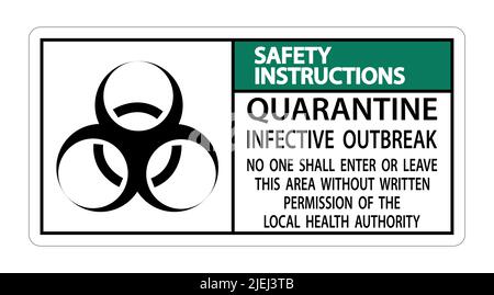 Instructions de sécurité mettre en quarantaine signe d'épidémie infectieuse isoler sur fond transparent,Illustration vectorielle Illustration de Vecteur