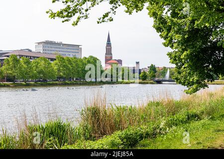 Lac Kleiner Kiel au parc Hiroshima de Kiel, Schleswig-Holstein, Allemagne Banque D'Images