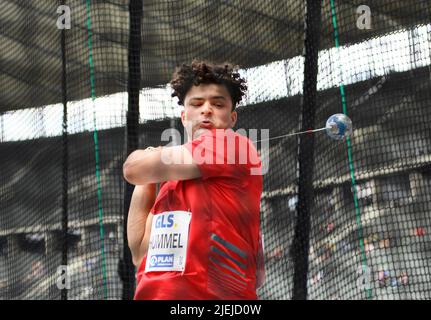 Vainqueur Merlin HUMMEL (UAC Kulmbach/ 1st place), action. Le marteau masculin lance la finale sur les Championnats d'athlétisme 26 juin 2022 2022, de 25 juin à - 06/26/2022 à Berlin/Allemagne. ÃÂ Banque D'Images