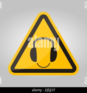 Symbole porter des protections auditives panneau isoler sur fond blanc, illustration vectorielle EPS.10 Illustration de Vecteur