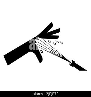 Perforation de la peau symbole de jet d'eau sous pression panneau isoler sur fond blanc, illustration vectorielle EPS.10 Illustration de Vecteur