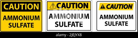 Attention symbole sulfate d'ammonium sur fond blanc Illustration de Vecteur