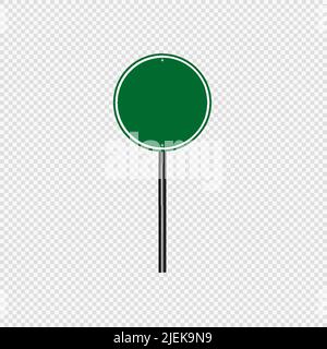 Panneau de signalisation vert, panneaux de signalisation isolés sur fond transparent Illustration de Vecteur