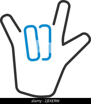 Icône Rock Hand. Contour gras modifiable avec Color Fill Design. Illustration vectorielle. Illustration de Vecteur