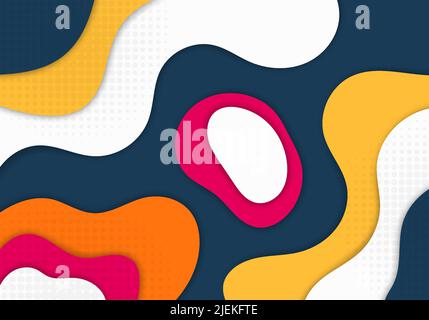 Abstrait coloré dessins modèle design art décoratif. Style de chevauchement avec arrière-plan de maquette demi-ton. Vecteur Illustration de Vecteur