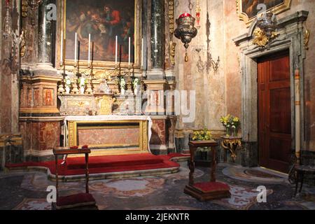 église baroque (naufrage du st paul) à la valette (malte) Banque D'Images