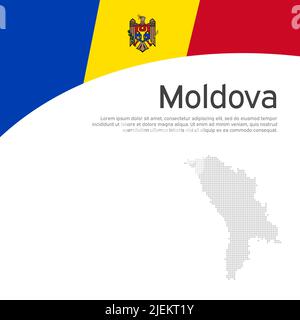 Abstrait agitant drapeau de moldavie, carte en mosaïque. Couverture patriotique moldave d'État, prospectus. Fond créatif pour la moldavie carte de vacances patriotique conception Illustration de Vecteur