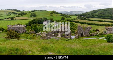 Rock de Dunamase, un fort défensif de 9th siècles au sommet d'une colline, en Irlande. Banque D'Images