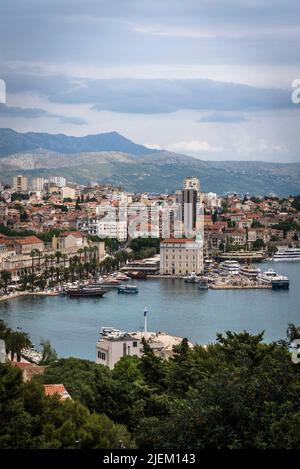 Paysage urbain de Marjan Hill, Split, Croatie Banque D'Images