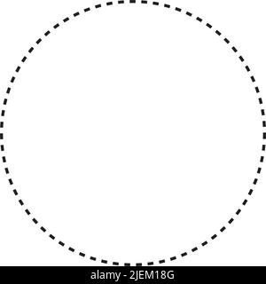 Forme de cercle icône en pointillés symbole de géométrie vectorielle pour élément de conception graphique créatif dans une illustration de pictogramme de couleur plate Illustration de Vecteur