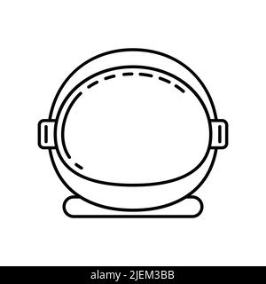 Icône de casque d'astronaute. Icône noire du casque d'astronaute. Illustration vectorielle. Icône de casque d'astronaute linéaire isolée Illustration de Vecteur