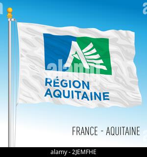 Drapeau régional Aquitaine, France, Union européenne, illustration vectorielle Illustration de Vecteur