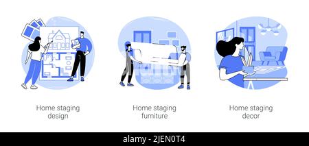 Home staging illustrations vectorielles isolées de dessins animés se Illustration de Vecteur