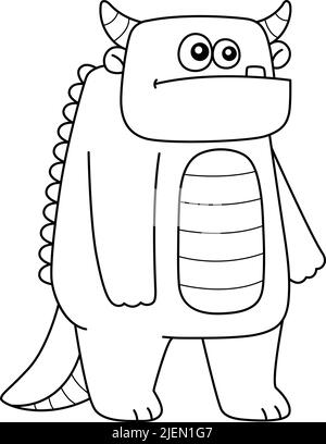 Creepy Monster coloriage page pour enfants Illustration de Vecteur