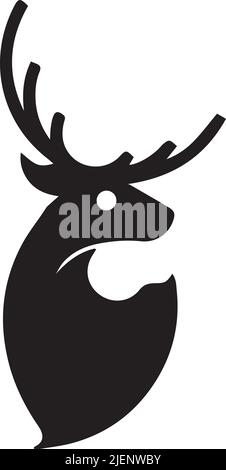 Forme géométrique Deer Hunt logo design avec concept moderne. Motif cerf emblématique. illustration vectorielle Illustration de Vecteur