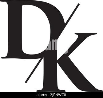 Design de logo alphabet de lettre de signature DK au format vectoriel Illustration de Vecteur