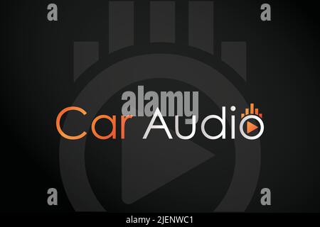 Audio de voiture, système de voiture de musique, entretien, modèle de conception de logo Beat Illustration de Vecteur
