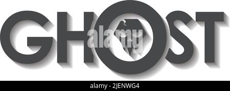 Icône de crâne fantôme, Halloween, modèle de conception de logo maléfique, Illustration de Vecteur