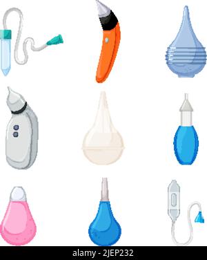 illustration vectorielle de l'ensemble d'aspirateurs nasaux Illustration de Vecteur