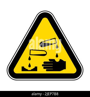 Symboles substances dangereuses icône crâne inflammable radioactif danger corrosif Illustration de Vecteur