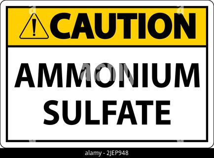 Attention symbole sulfate d'ammonium sur fond blanc Illustration de Vecteur