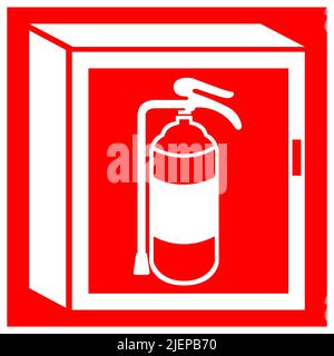 Panneau de symbole de l'armoire anti-incendie isoler sur fond blanc, illustration vectorielle EPS.10 Illustration de Vecteur