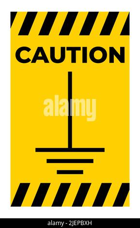 Attention symbole de mise à la terre sur fond blanc Illustration de Vecteur