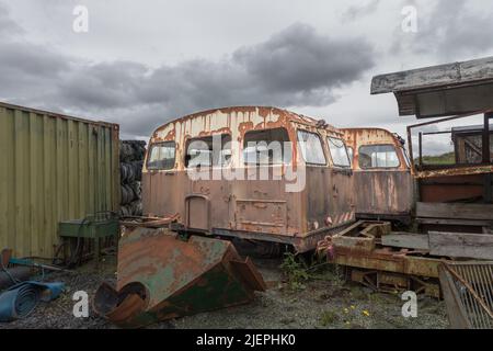 Moyasta Junction, Clare, Irlande. 27th juin 2022. Des cars de matériel roulant ont été restaurés par le West Clare Railway, Co. Clare, Irlande. - Photo David Creedon Banque D'Images