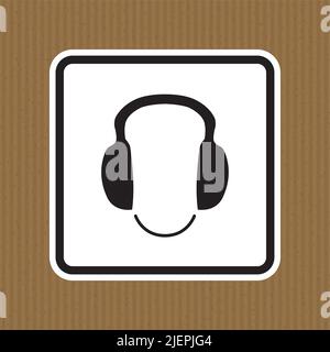 Symbole porter des protections auditives panneau isoler sur fond blanc, illustration vectorielle EPS.10 Illustration de Vecteur