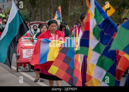 Pastos femme indigène portant une robe traditionnelle, Ipiales Nariño. Banque D'Images